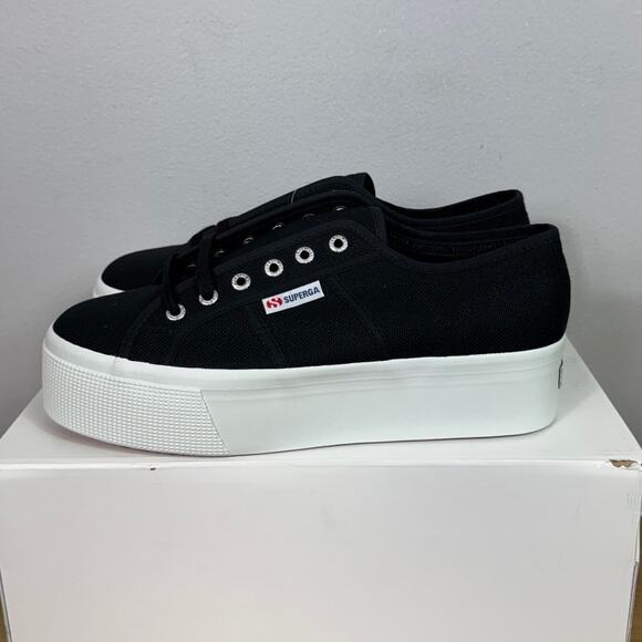 New Superga 2790 Platform Sneakers in Black Women's Size 9.5 - Picture 4 of 9